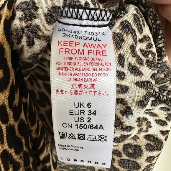 NWT Topshop PETITE Animal Print Midi Skirt Size 2 - Picture 10 of 13